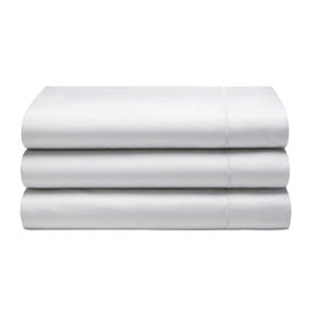 Belledorm Cotton Sateen 1000 Thread Count Flat Sheet White (Single)