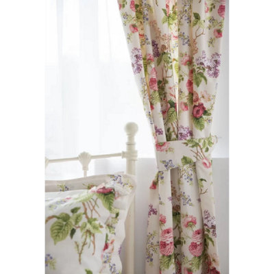 Belledorm Delphine Lined Curtains With Tie Backs Multicoloured (66 x 54in)