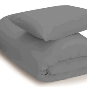 Belledorm Easycare Percale Duvet Cover Grey (Superking)