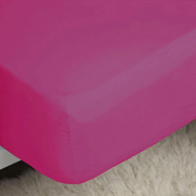 Belledorm Easycare Percale Fitted Sheet Fuchsia (Double)