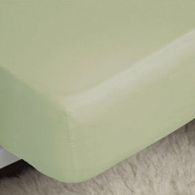Belledorm Easycare Percale Fitted Sheet Green Apple (Double)