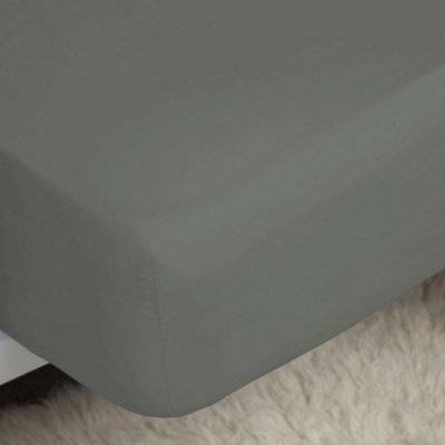 Belledorm Easycare Percale Fitted Sheet Grey (Superking)