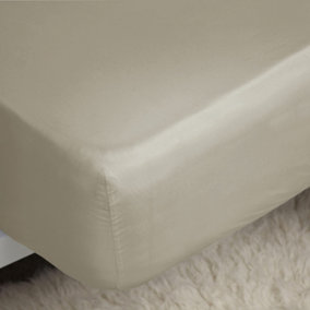 Belledorm Easycare Percale Fitted Sheet Mushroom (Double)