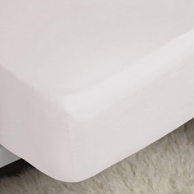 Belledorm Easycare Percale Fitted Sheet Powder Pink (Double)