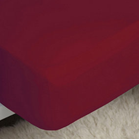 Belledorm Easycare Percale Fitted Sheet Red (Double)