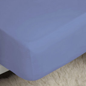 Belledorm Easycare Percale Fitted Sheet Sky Blue (Double)