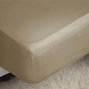 Belledorm Easycare Percale Fitted Sheet Walnut Whip (Single)