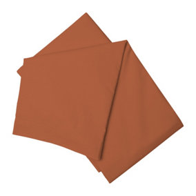 Belledorm Easycare Percale Flat Sheet Terracotta (Double)