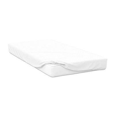 Belledorm Jersey Cotton Deep Fitted Sheet White (Superking) DIY at B&Q