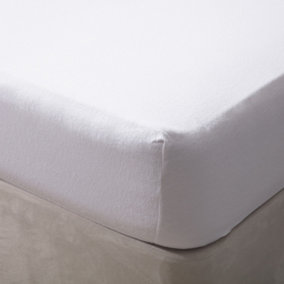Belledorm Jersey Cotton Fitted Sheet White (Kingsize)