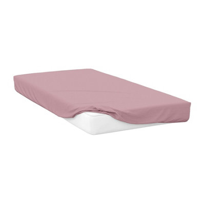 Belledorm Percale Extra Deep Fitted Sheet Blush Pink (King) DIY at B&Q