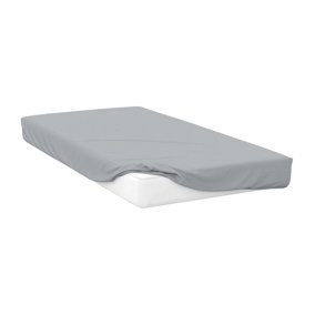 Belledorm Percale Extra Deep Fitted Sheet Cloud Grey (Single)