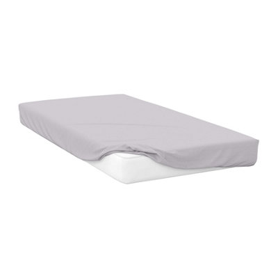 Belledorm Percale Fitted Sheet Cloud Grey (Double)