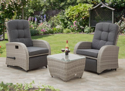 Bellevue Rattan Rocking Garden Chair Set - Aluminium Frame