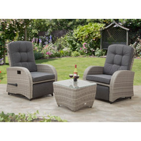 Bellevue Rattan Rocking Garden Chair Set - Aluminium Frame