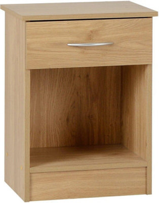 Bellingham 1 Drawer Bedside Cabinet in Oak Effect Veneer