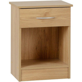 Bellingham 1 Drawer Bedside Cabinet in Oak Effect Veneer