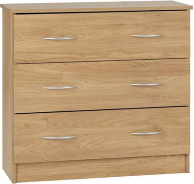 Bellingham 3 Drawer Chest in Oak Effect Veneer