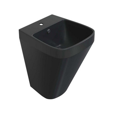 Bellio Black Wall Hung Ceramic Basin