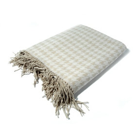 Bellissimo Cotton Rich Dogtooth Throw 130 x 150cm