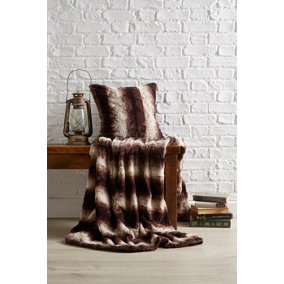 Bellissimo Home Chocolate 60 x 60cm (24") Faux Fur Cushion Cover