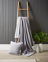 Bellissimo Home Thick Plush Faux Fur Throw Grey. Soft and Warm. 130 x 180cm
