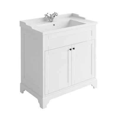 Belmont Floor Standing Vanity Unit in White (W)810mm