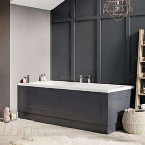 Belmont Traditional Midnight Grey Front Bath Panel (W)1800mm