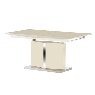 Belmonte High Gloss Extending Dining Table Large In Cream