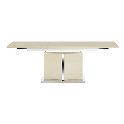 Belmonte High Gloss Extending Dining Table Large In Cream
