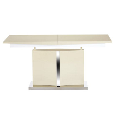 Belmonte High Gloss Extending Dining Table Large In Cream