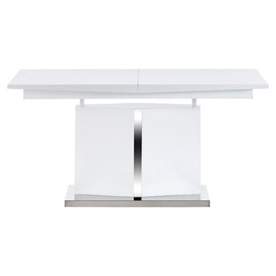 Belmonte High Gloss Extending Dining Table Large In White