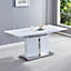 Belmonte Large High Gloss Extending Dining Table In White Grey