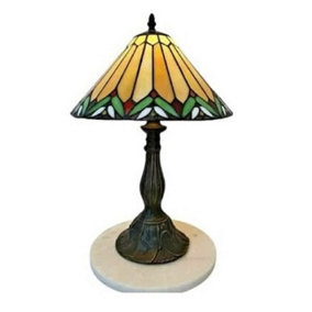 BELOFAY 10 inches Bronze Glass Tiffany Table Lamps, Stained Glass Handmade Tiffany Vintage Bedside Table Lamps 16 inches Height