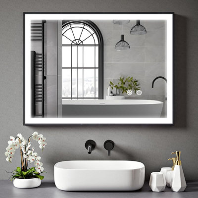 BELOFAY 1000x600mm Lucian Bathroom LED Mirror, Illuminated Bathroom ...