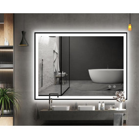 BELOFAY 1000x600mm Lucian Bathroom LED Mirror, Illuminated Bathroom Toughened Mirror with LED Lights Dimmable Anti-fog