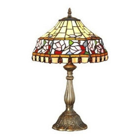 BELOFAY 12 inches Floral Tiffany Table Lamps, Stained Glass Handmade Tiffany Vintage Bedside Table Lamps 18 inches Height