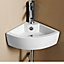 BELOFAY 13.5x43.5x32cm Corner Ceramic Cloakroom Wash Basin Sink, Modern Design Wall-Mounted Basin (Only Basin Included)