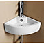 BELOFAY 13.5x43.5x32cm Corner Ceramic Cloakroom Wash Basin Sink, Modern Design Wall-Mounted Basin (Only Basin Included)