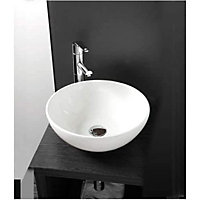 BELOFAY 130x310x310mm Round Ceramic Cloakroom Basin Hand Washing Sink, Modern Design Countertop Basin (Only Basin Included)