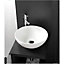 BELOFAY 130x310x310mm Round Ceramic Cloakroom Basin Hand Washing Sink, Modern Design Countertop Basin (Only Basin Included)