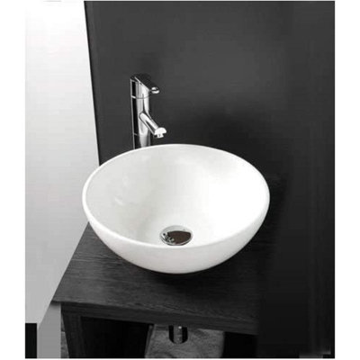 BELOFAY 130x310x310mm Round Ceramic Cloakroom Basin Hand Washing Sink, Modern Design Countertop Basin (Only Basin Included)