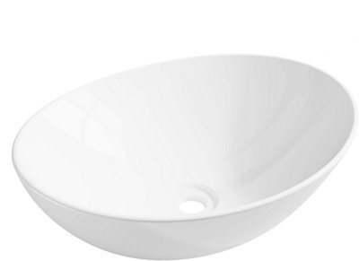 BELOFAY 135x335x415mm Ceramic Cloakroom Basin, Modern Design Gloss White Countertop Sink with TAP, Bottle Trap & Pop-up Waste