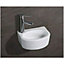 BELOFAY 13x30x23.5cm Tap on left Oval Ceramic Cloakroom Wash Basin Sink, Modern Design Wall-Mounted Basin (Only Basin Included)