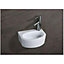 BELOFAY 13x30x23.5cm Tap on Right Oval Ceramic Cloakroom Wash Basin Sink, Modern Design Wall-Mounted Basin (Only Basin Included)