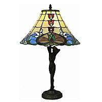 BELOFAY 14 inches Vintage Tiffany Table Lamps, Stained Glass Handmade Tiffany Vintage Bedside Table Lamps 20 inches Height
