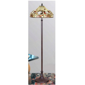 BELOFAY 16-Inch Multicolored Tiffany Stained Glass Handmade Floor Lamps for Living Room, Bedroom, and Lounge