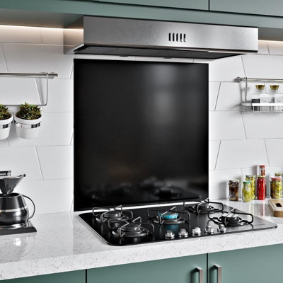 BELOFAY 1mm Thick Stainless Steel Splashback for Kitchen, Black Brushed ...