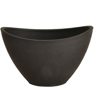 BELOFAY 30x22x17cm Dark Charcoal Oval Plastic Plant Pots, Modern ...