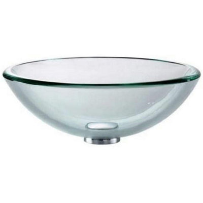 BELOFAY 38x13x38 cm Medium Glass Bathroom Counter Top Wash Basin Sink, Modern Design Glass Bowl Cloakroom Basin